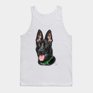 Smiling Black German Shepherd Tank Top